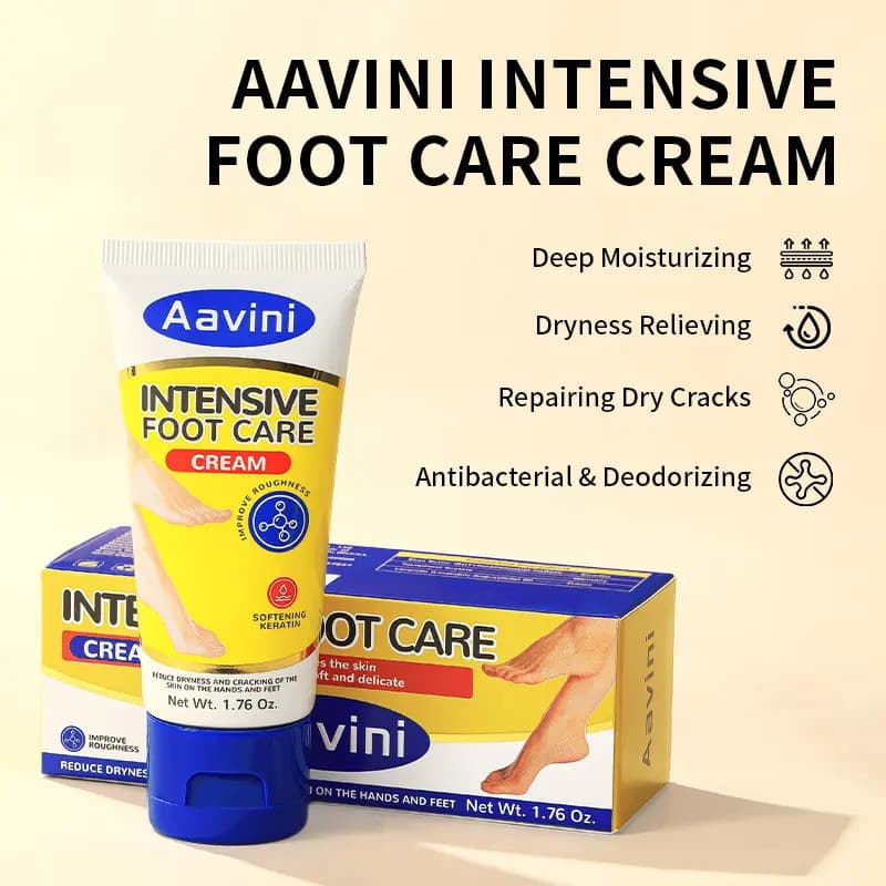 Creme Intensivo para Cuidados com os Pés Aavini - Repara Rachaduras Secas, Antibacteriano e Perfumado, Removedor e Amaci
