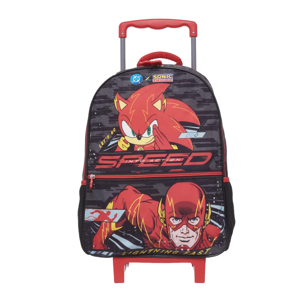 Mochila Carrinho Sonic Velocity Escolar Compacta Pacific
