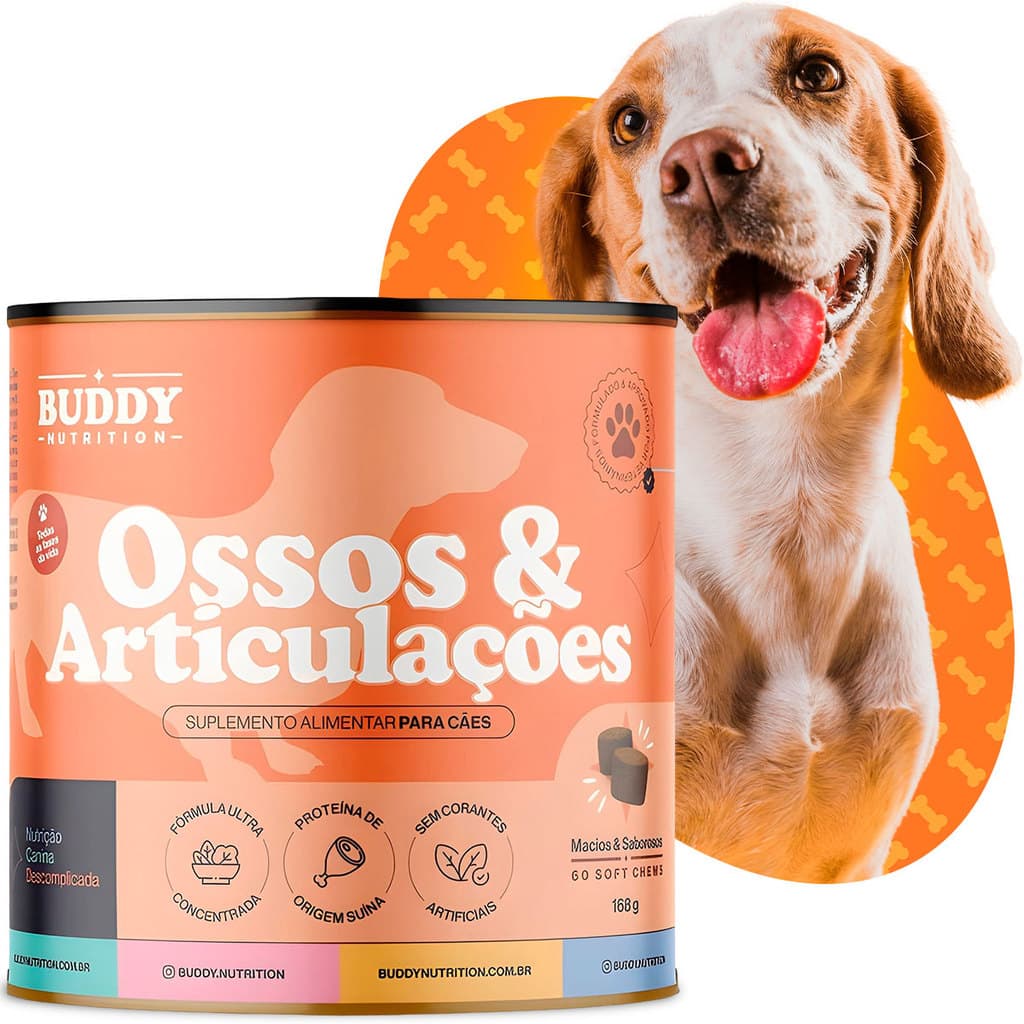 Buddy Nutrition Ossos & Articulações Suplemento Alimentar Cães Cachorro Tabletes Articulação Pets