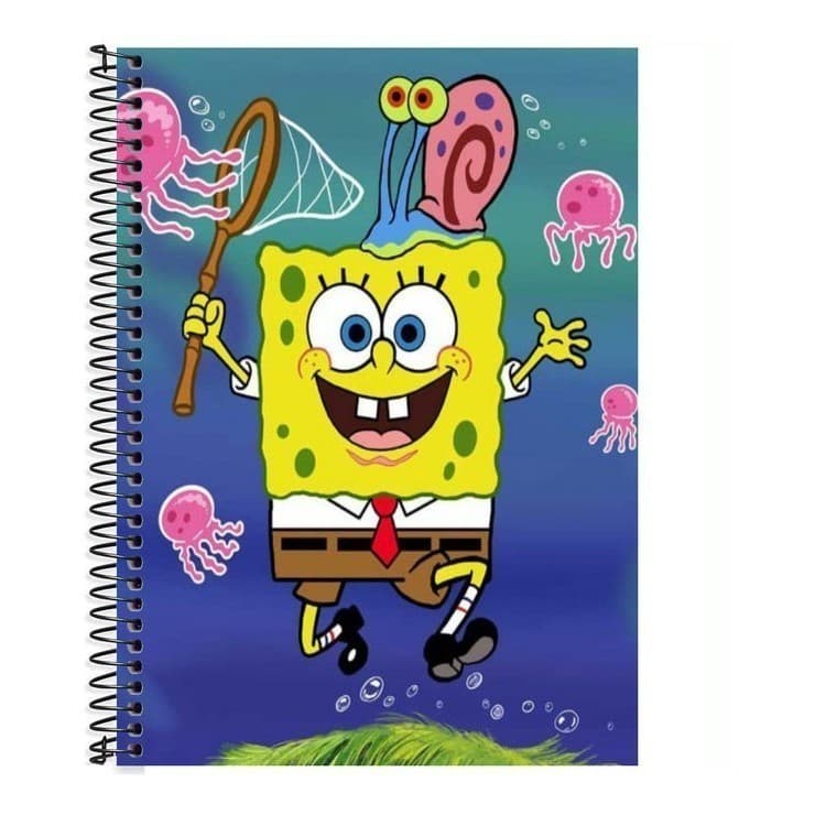 Caderno   Bob Esponja 10 Matérias 160 Folhas Capa Dura