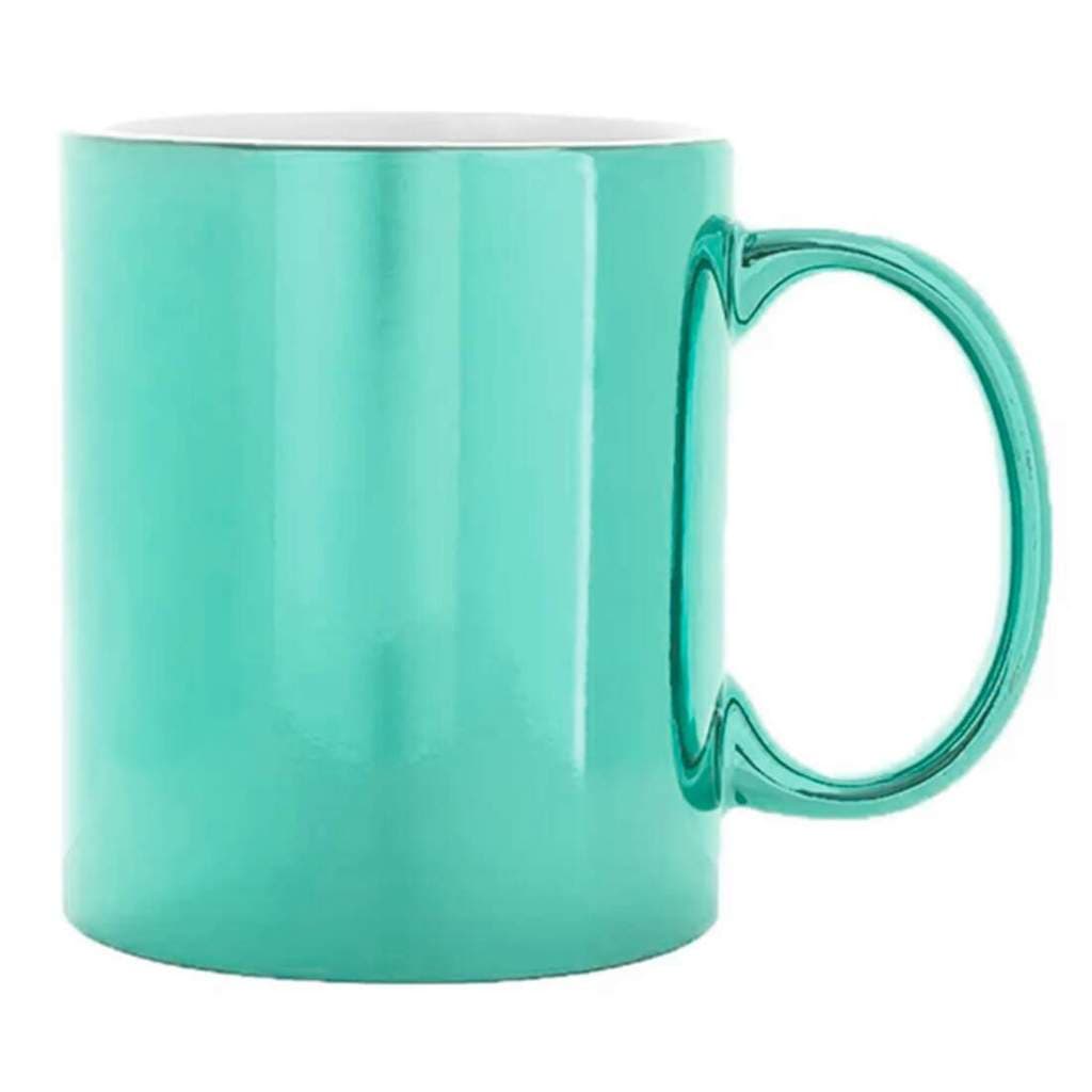 Caneca de Cerâmica Cromada Azul Tiffany para Sublimação - 325ml