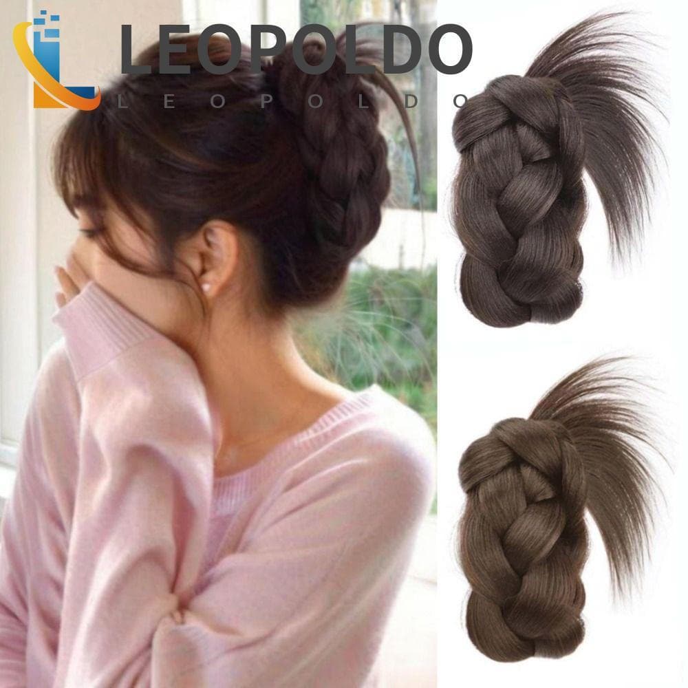 Coque De Cabelo Sintético LEOPOLDO , Peruca Elegante De Cabeça De Flor Natural , Clipe De Garra Fofo Trançado Chignon