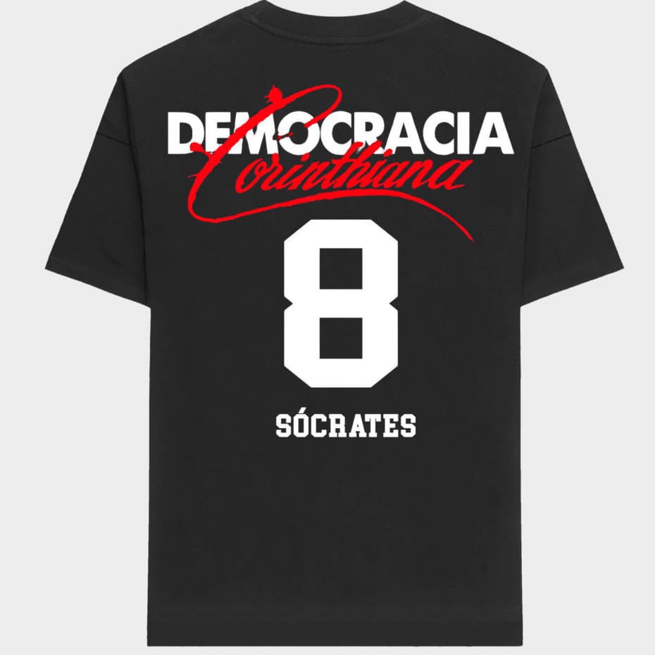 Camiseta Corinthians CP Sócrates Camisa Democracia Corinthiana Unissex