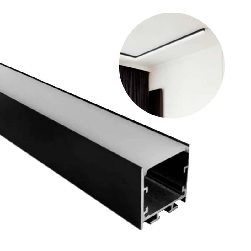 Perfil Alumínio Sobrepor 1010 Preto 1 M para Fita LED com Difusor