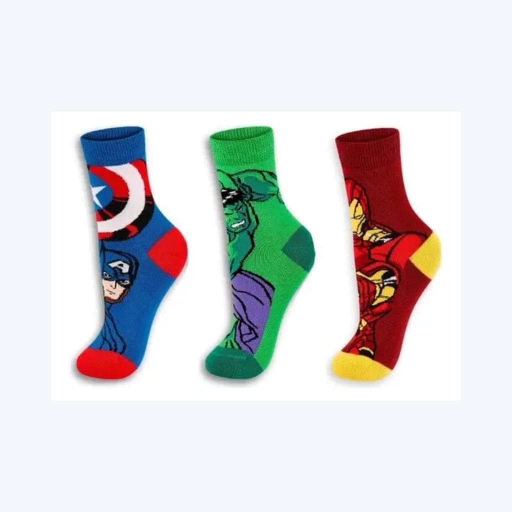 Kit Meia Cano Médio Infantil Lupo Vingadores Marvel Urban