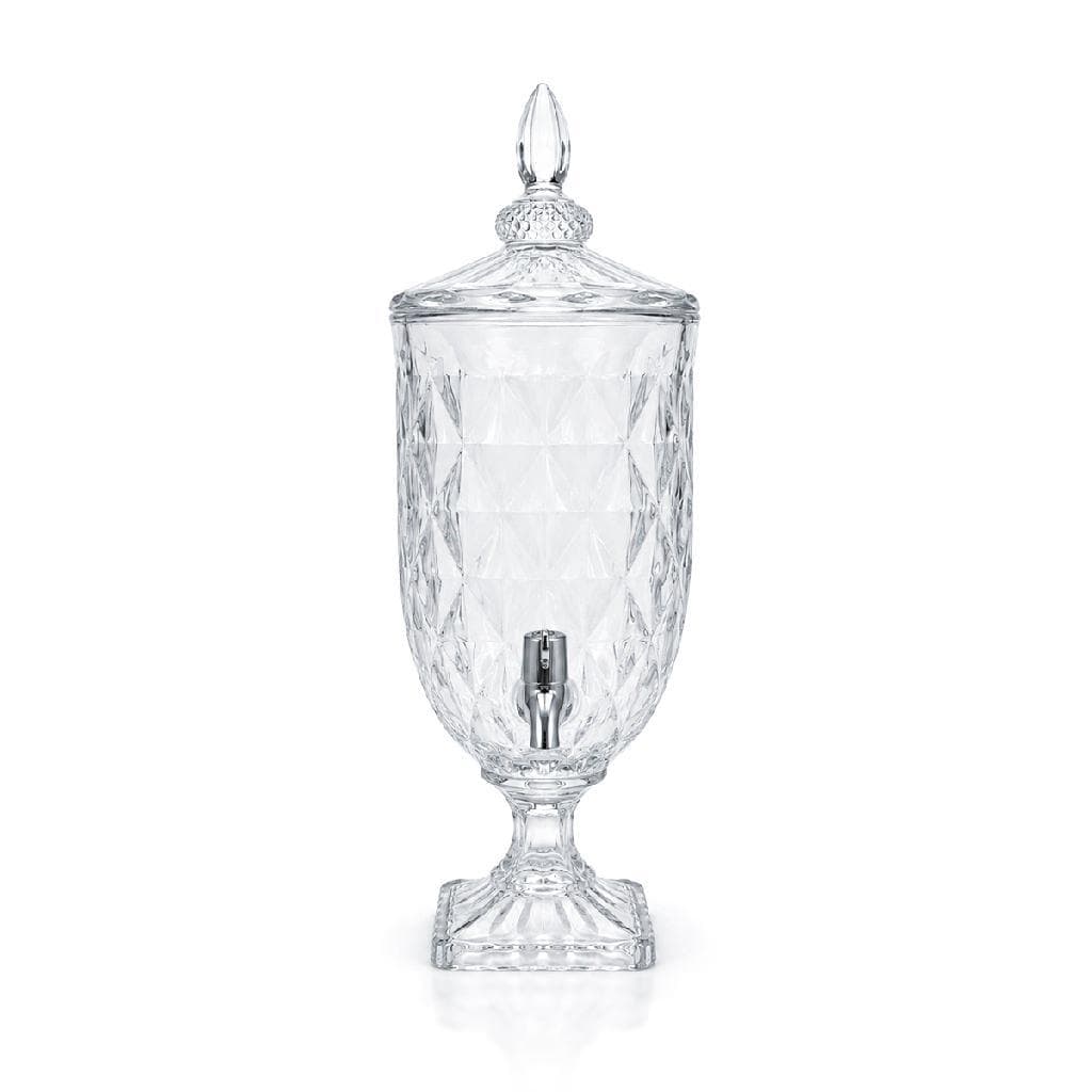 Dispenser Suqueira Água Suco Drinks 4,5L Vidro Torneira Decoração Jarra Festa Buffet Cristal