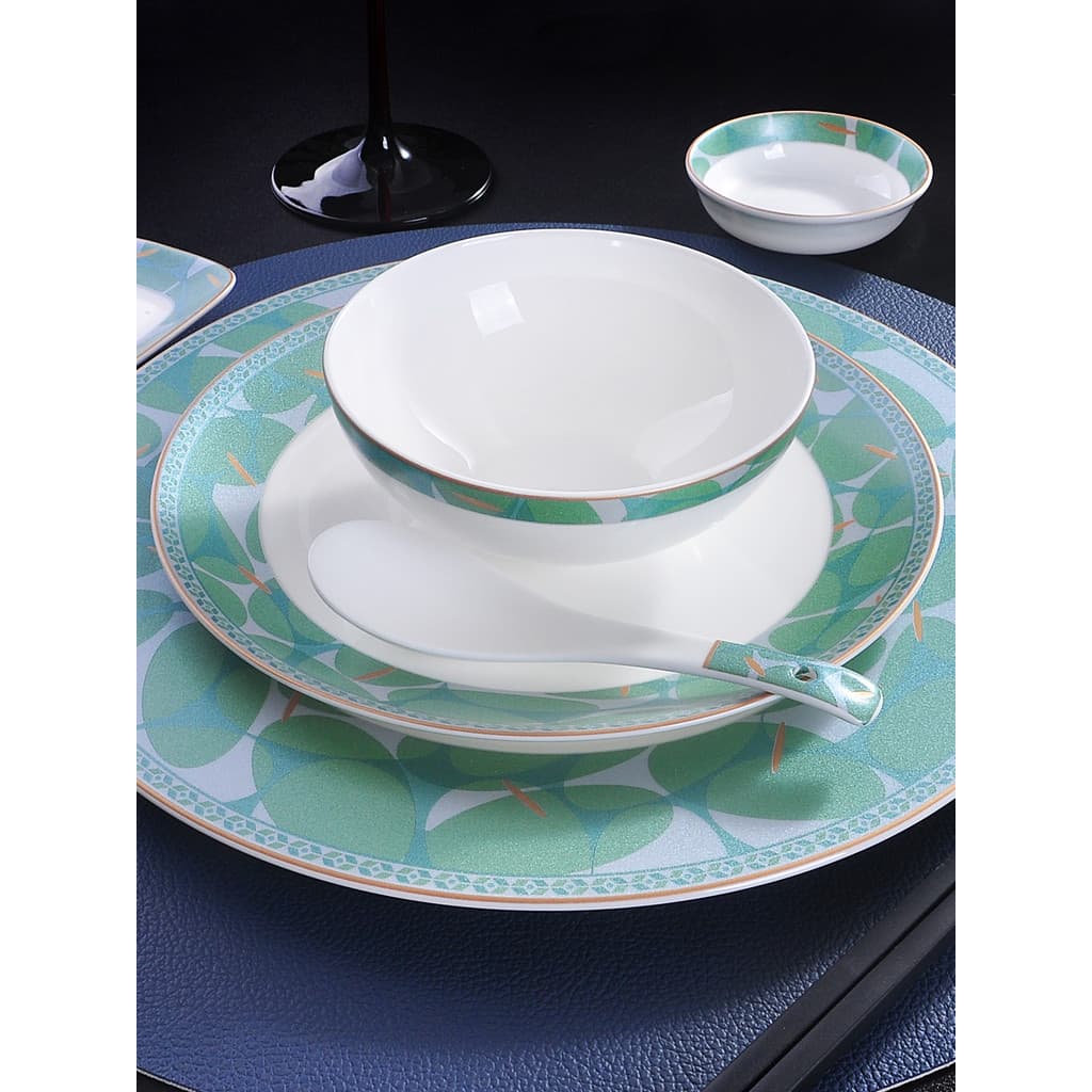 Conjunto de talheres de cerâmica para Hotel, luz de luxo, osso, China, restaurante, clube, caixa, talheres dedicados, pr