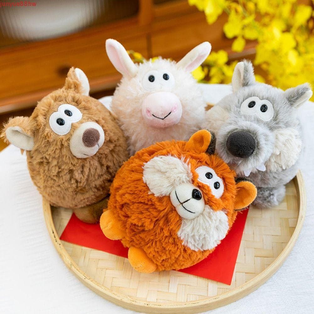 JUNYUE Brinquedo De Pelúcia De Cabra Para Bebê , Boneca Fofa De Lobo Cinza , Estatueta De Urso Marrom Macia E De 15 Cm