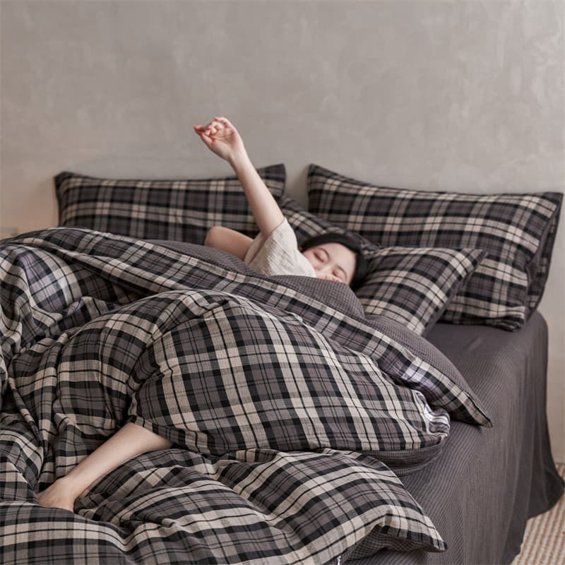 Casa bens simples Retro puro algodão classe A Jacquard fio duplo conjunto de quatro peças puro algodão colcha capa cama