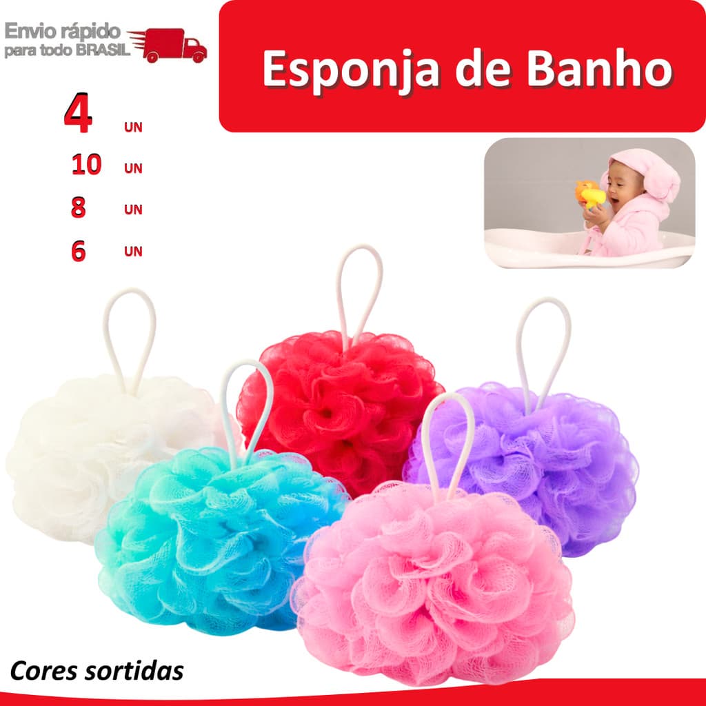 10/8/6/4 Bucha de banho Esponja limpeza chuveiro higiene agua sabonete sabão espuma resistente