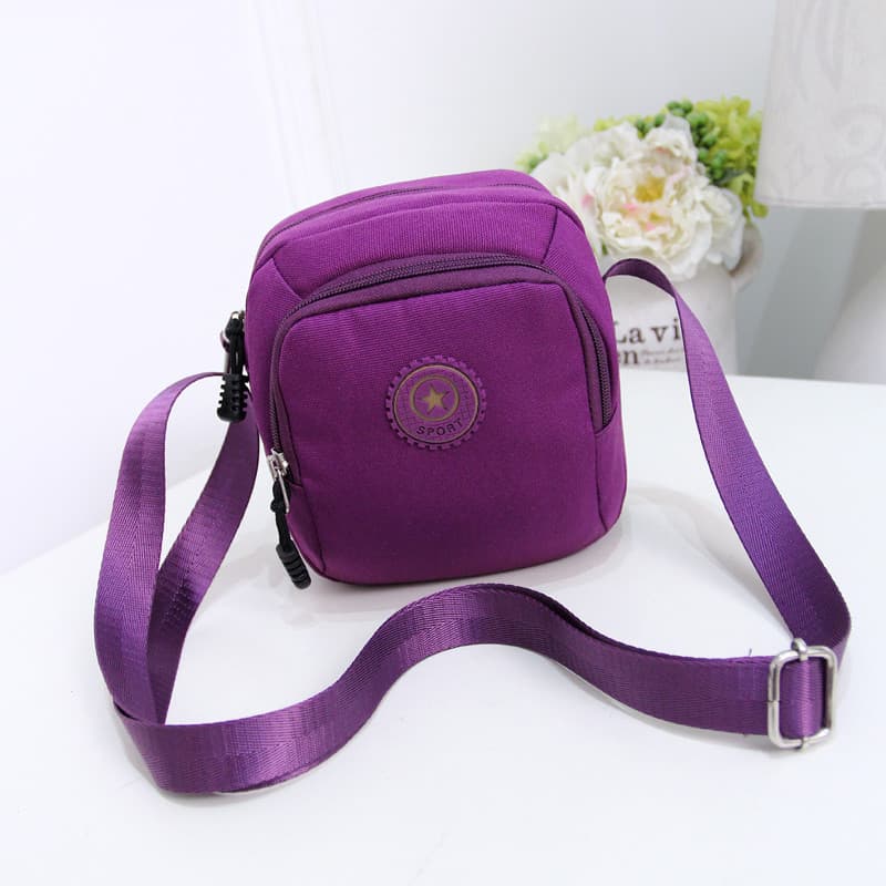 F Bolsa feminina pequena bolsa Casual de Nylon bolsa de ombro Mini bolsa de lona simples bolsa de moedas para celular Cr