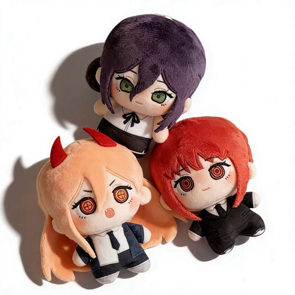 Bonecos dos personagens de Chainsaw Man: Makima com corpo de estrela-do-mar, Power, Reze, bonecos de algodão de 10cm.