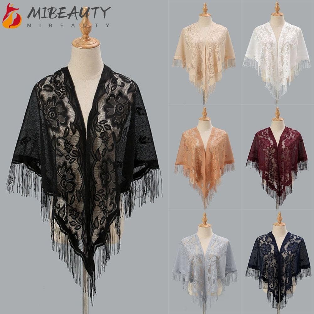 MIBEAUTY Capa De Baile De Noite Elegante Tule Xale Envoltório Acessórios De Casamento Com Borla