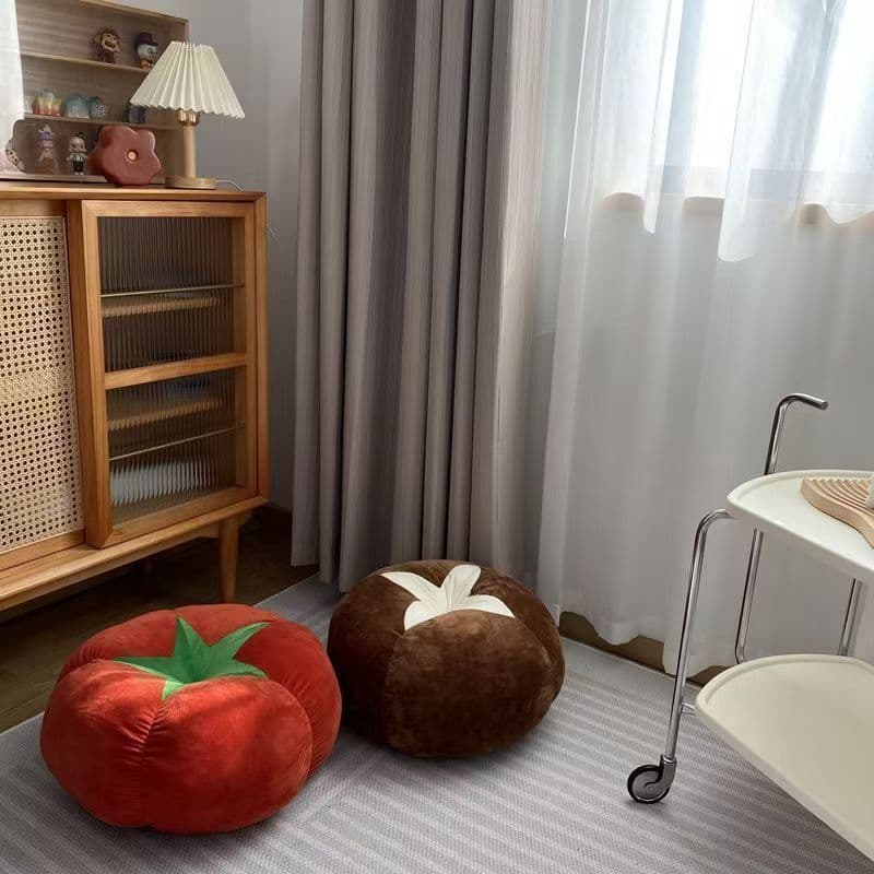 Ins bonito tomate macio bonito cogumelo preguiçoso almofada Futon sofá travesseiro cama sala de estar almofada boneca