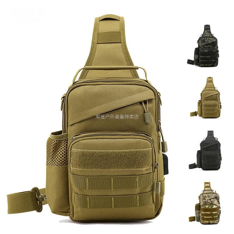 Bolsa de peito tática masculina garrafa de água viagem ao ar livre multifuncional grande capacidade versão coreana Casua