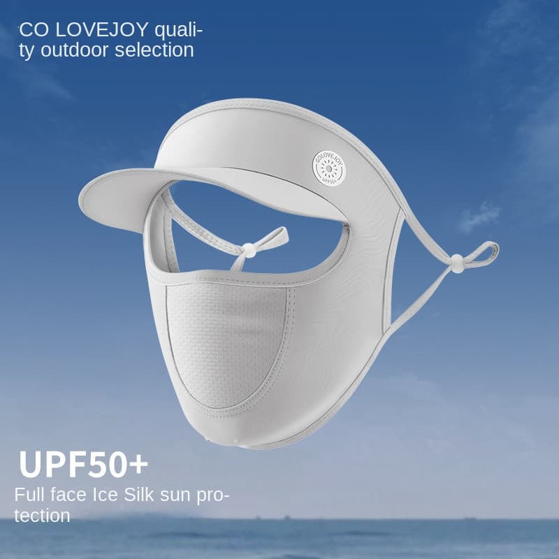Nova máscara de proteção solar com cobertura facial completa e design respirável.