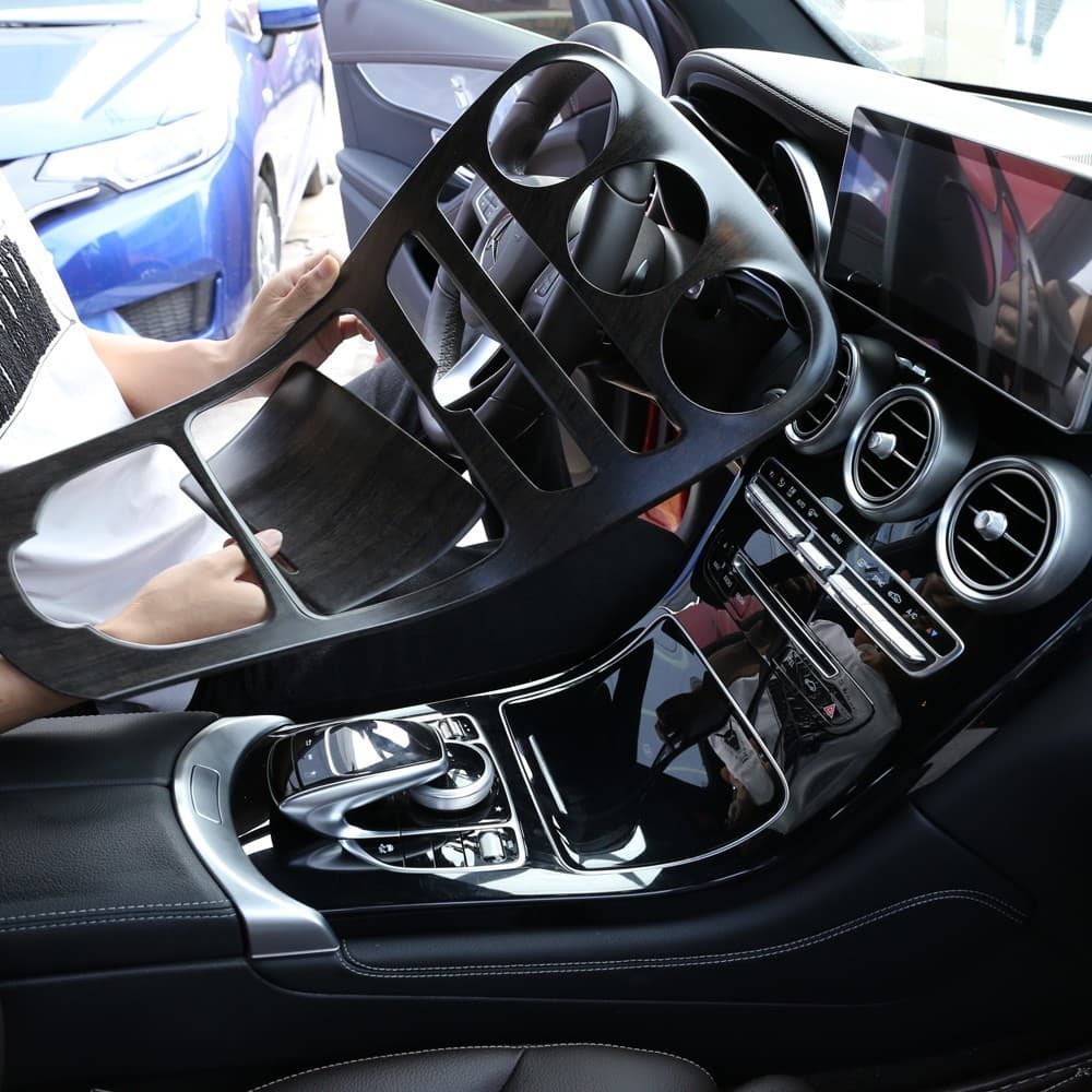 Para Mercedes Benz Classe C W205 GLC X253 Cor De Fibra Carbono Adesivo Carro ABS Console Central Painel Decoração Capa T