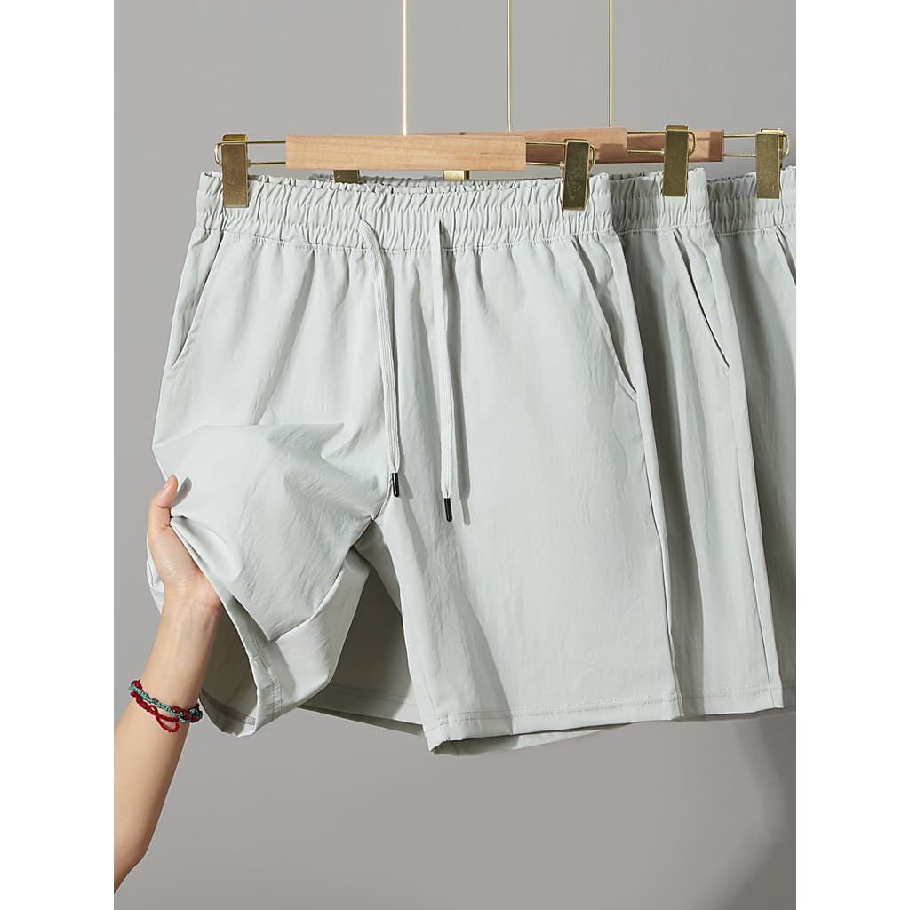 Americano legal Shorts de secagem rápida masculino verão gelo seda estilo fino solto em linha reta ao ar livre correndo