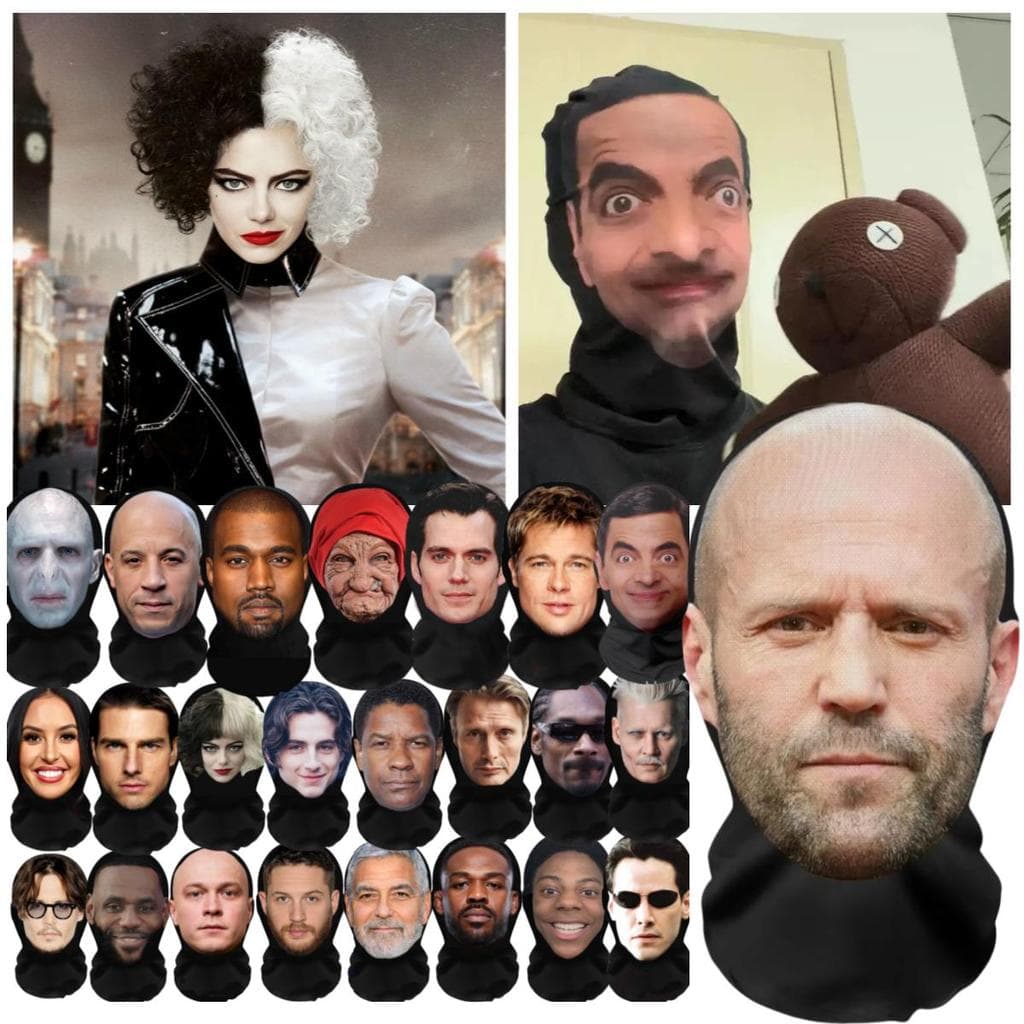 Máscara Facial Balaclava 3D Engraçado Criativo Cosplay Ronaldo Messi Mr Bean Showspeed Máscaras Faciais Completas Das Mu