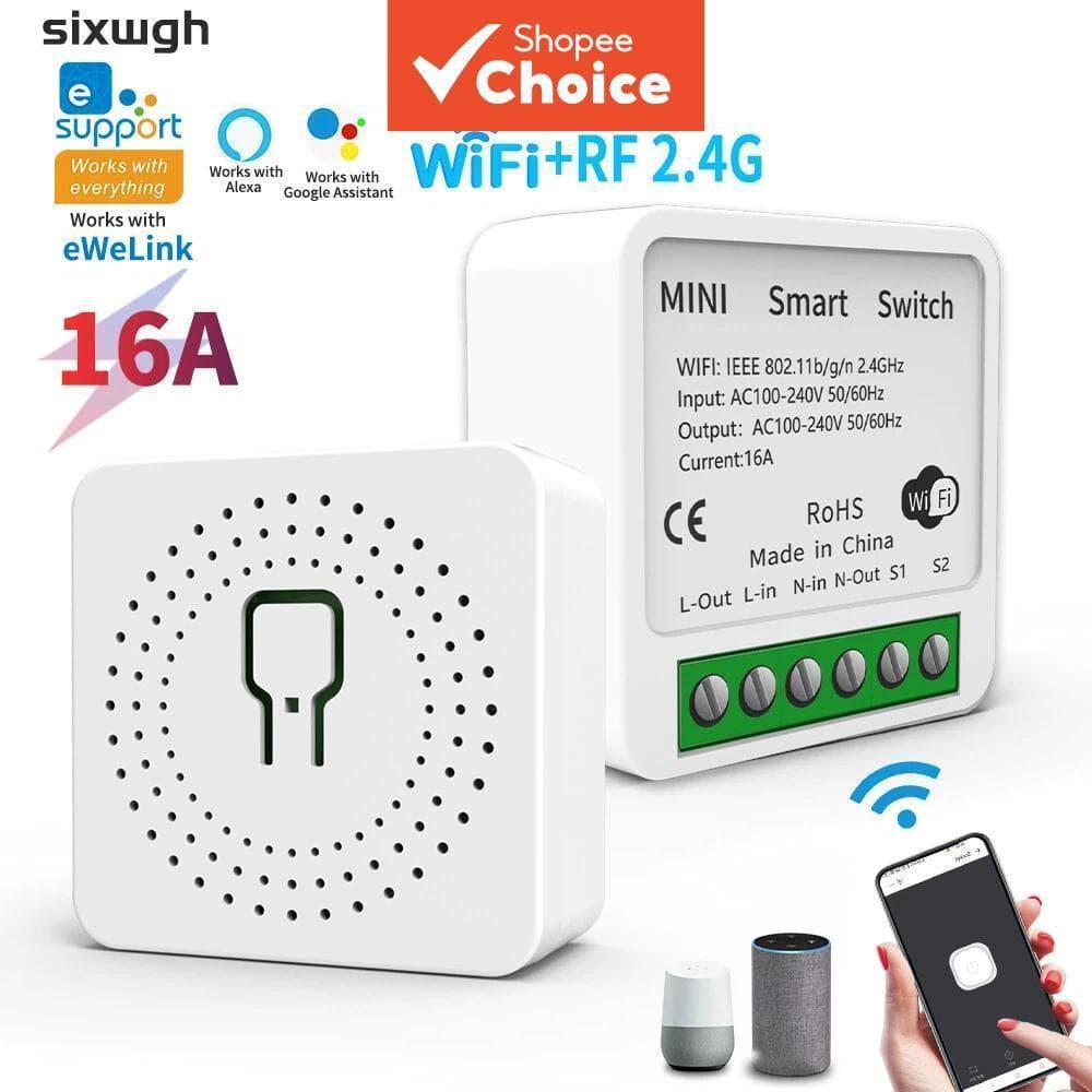 Disjuntor De Interruptor Inteligente WiFi Com Suporte Para Aplicativo eWeLink Alexa Google Home Voice