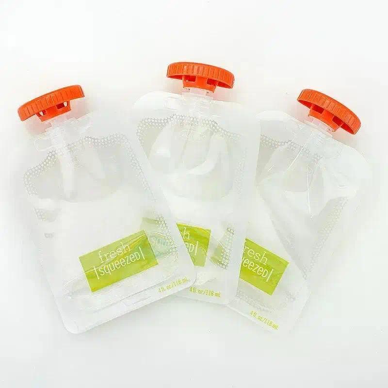 10Pcs Sacos Reutilizáveis para Purê de Frutas para Bebês, Bolsas de Compressão, Saco de Armazenamento de Alimentos para