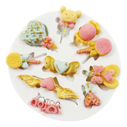 Molde Silicone Sorvetes Confeitaria Mini Doces Biscuit Pasta Americana