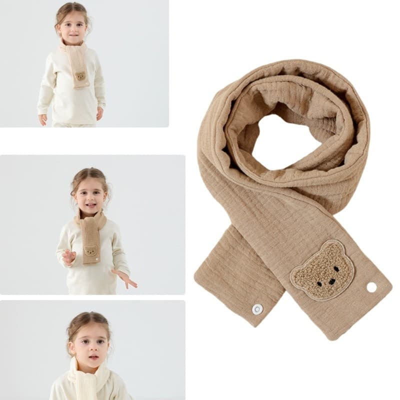 Cachecol de Bebê de Algodão Doce e Adorável, Macio, Quente, à Prova de Vento para o Inverno VKWG