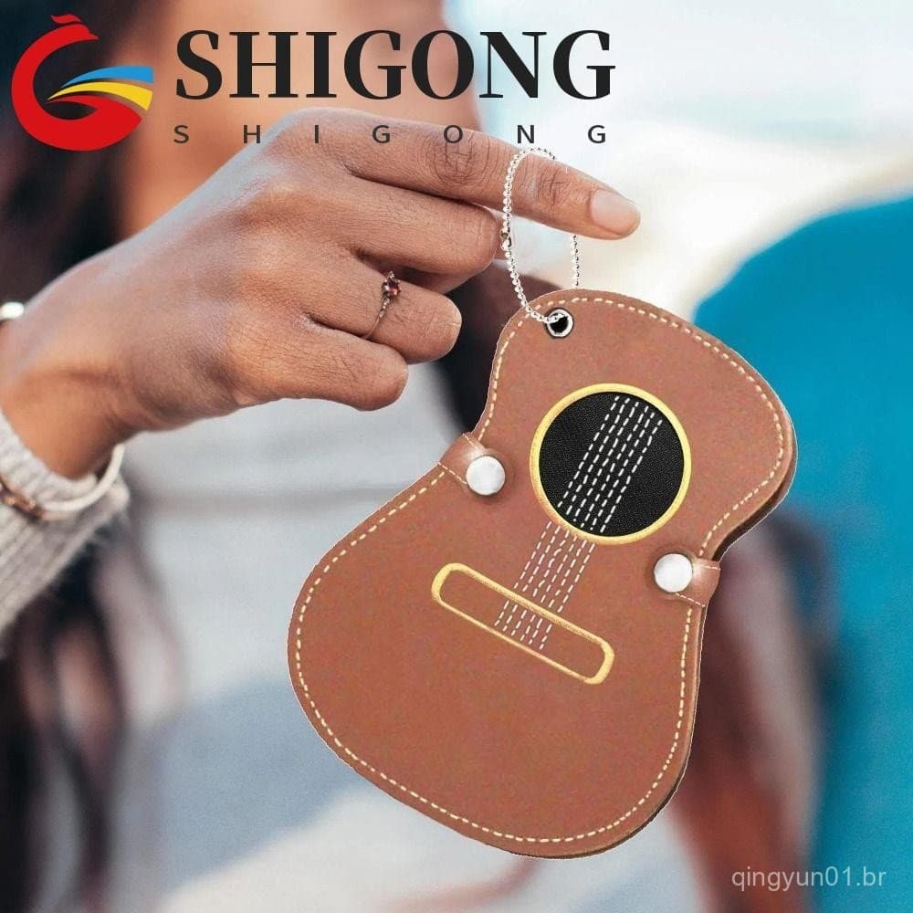SHIGONG Bolsa Para Palhetas De Guitarra , Porta Palheta De Couro De Grande Capacidade , Clipe De PU