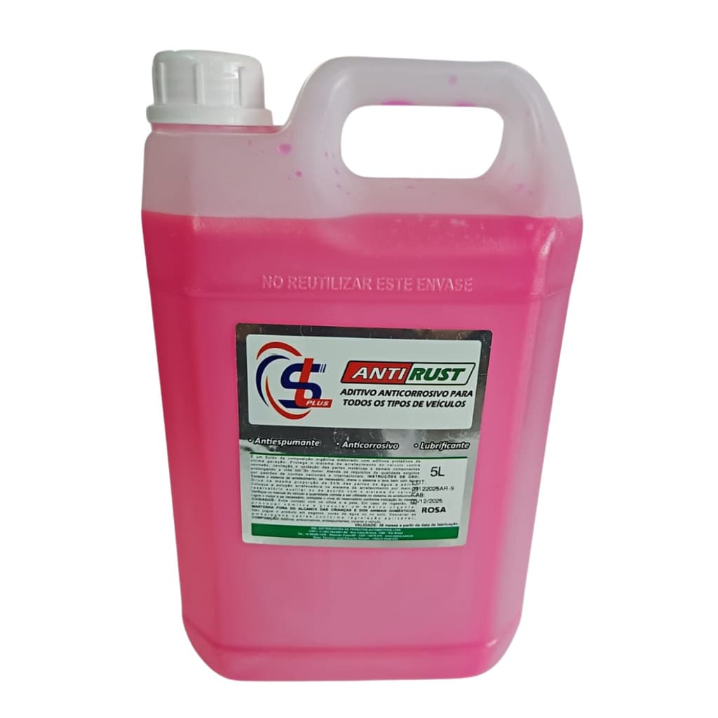 Galão Aditivo para Radiador Anticorrosivo SL Plus Anti Rust Concentrado Rosa 5 lts