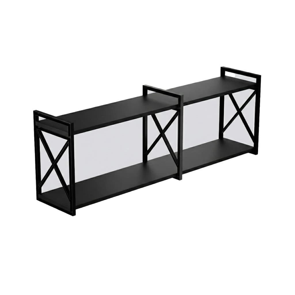 Prateleira Modelo X Estilo Industrial Acompanha Madeiras E Parafusos Kit Completo 20X110CM We