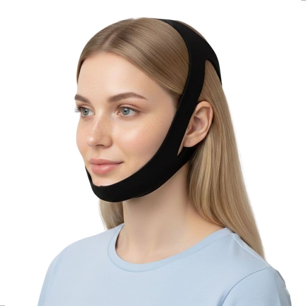 Faixa Anti Ronco Neoprene 3 Pontas Ajustável Cinta Queixo Dorme Melhor