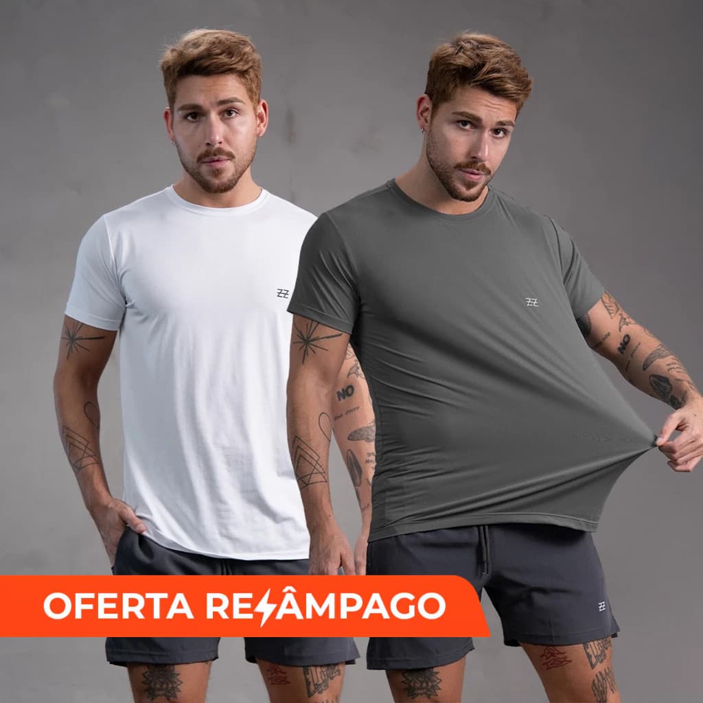 Kit 2 Camisetas Masculina Academia Poliamida Dry Fit Manga Curta treino Camisa Malhar Dia A Dia