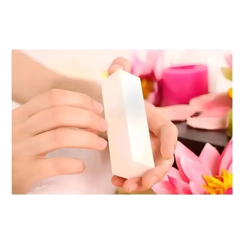 Combo 50 Lixas Bloco Polidora Unhas Fecha Poros Branca Arp1