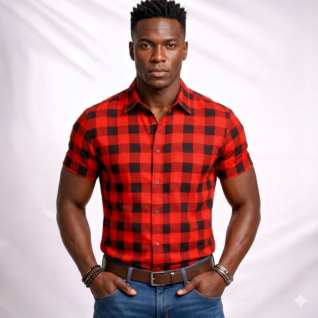 Para o Arraiá: Camisa Masculina Xadrez de Manga Curta, Ideal na Festa Junina e São João – Caimento Leve e Conforto para