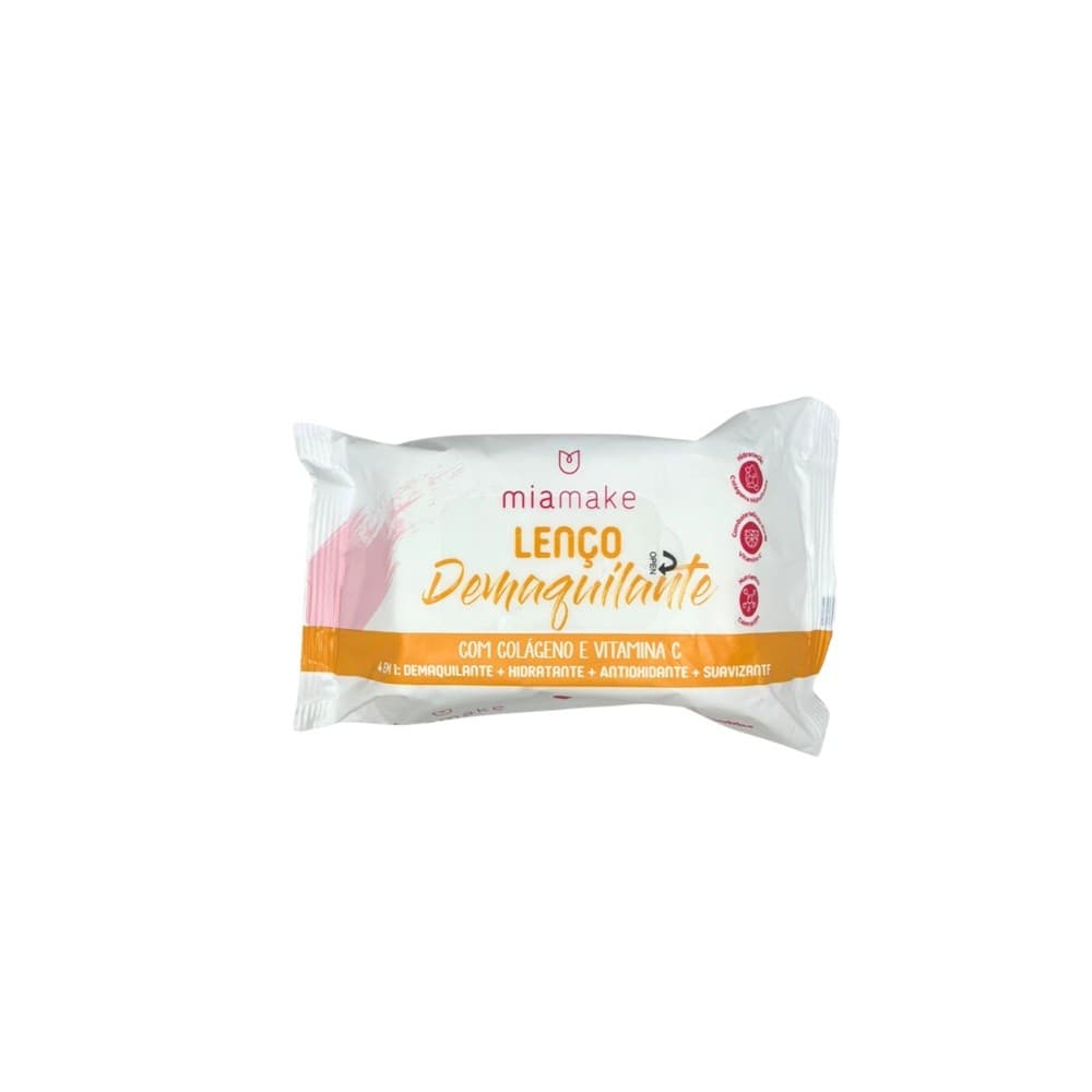 Lenço Demaquilante Colágeno+Vitamina C Mia Make