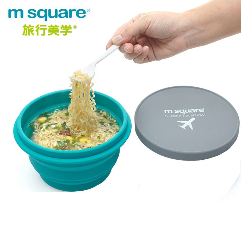 M quadrado viagem ao ar livre Silicone dobrável prato escovação copo de lavagem viagem acampamento piquenique utensílios
