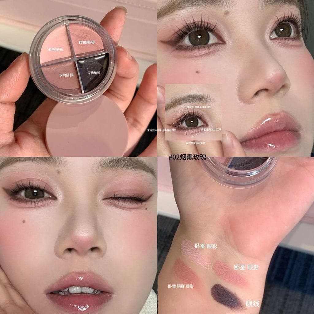 Uma placa obter maquiagem dos olhos ~ estrela olhos névoa veludo segurar maquiagem delineador sombra deitado bicho da se