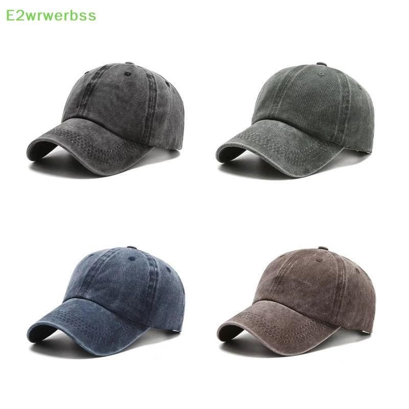 [E2wrwerbss] Boné De Beisebol Lavado Jeans Masculino Feminino Chapéu Vintage Hip Hop Bonés Cor Sólida Osso Esporte Casua