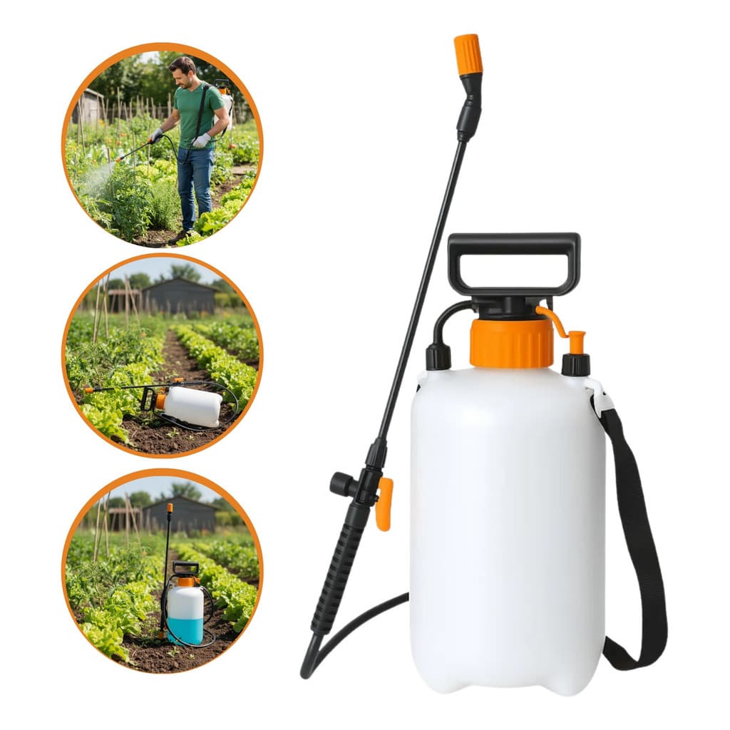 Bomba Pulverizadora Manual 5l Aplicador De Veneno Jardim Laranja-claro