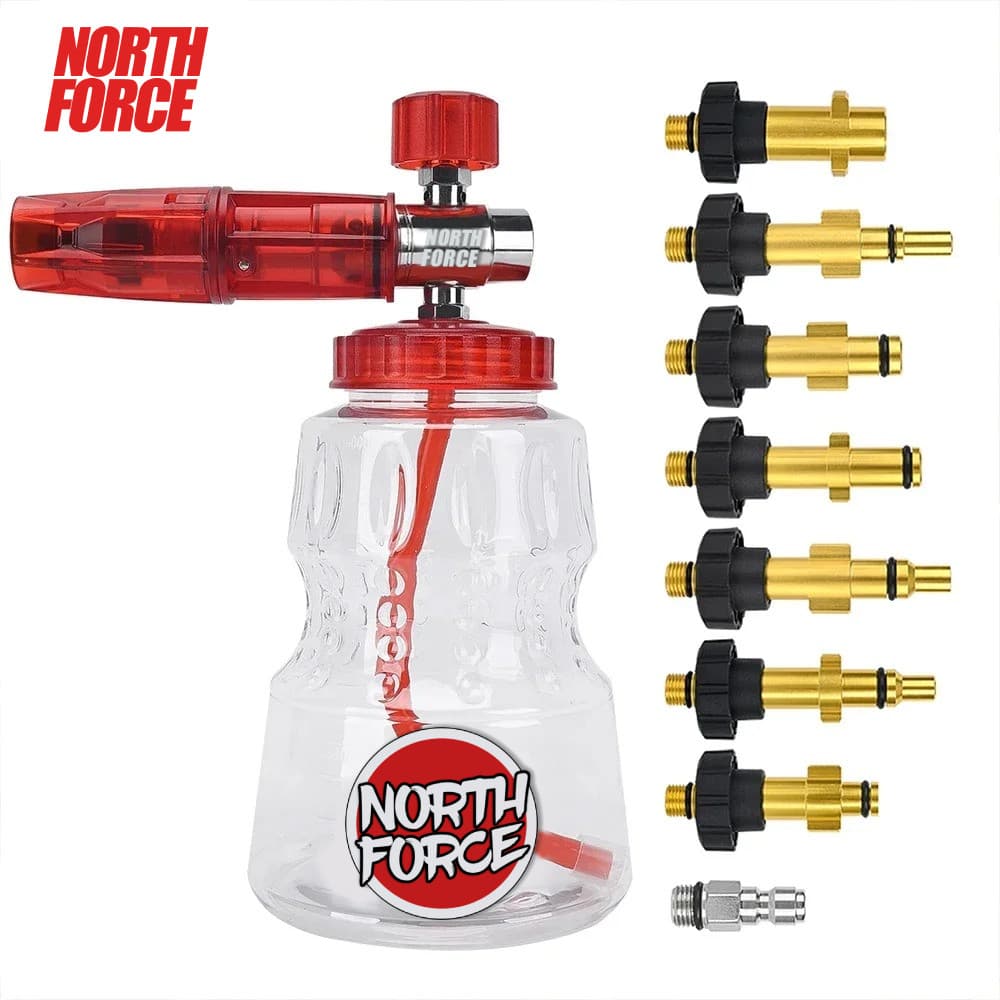Canhão De Espuma Para Lavadoras De Pressão Engate Rápido – Snow Foam Vermelho 1L North Force