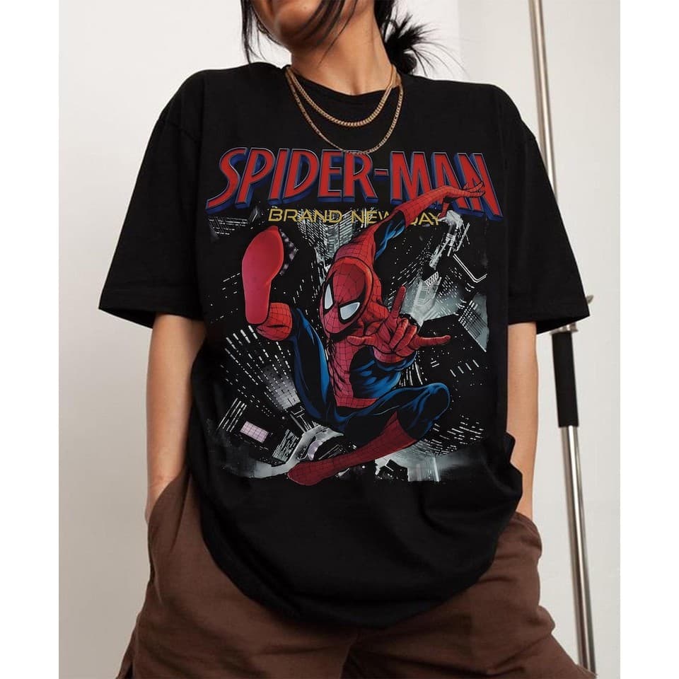 「BR.Moonlight」Camiseta Unissex Disney Spider Man Marvel Avengers Estampa Diversa Confortável Linda Moderna Moda