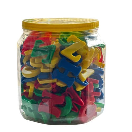 Letras Coloridas para Crianças – Alfabeto Didático com 208 Peças em Pote para Aprendizado