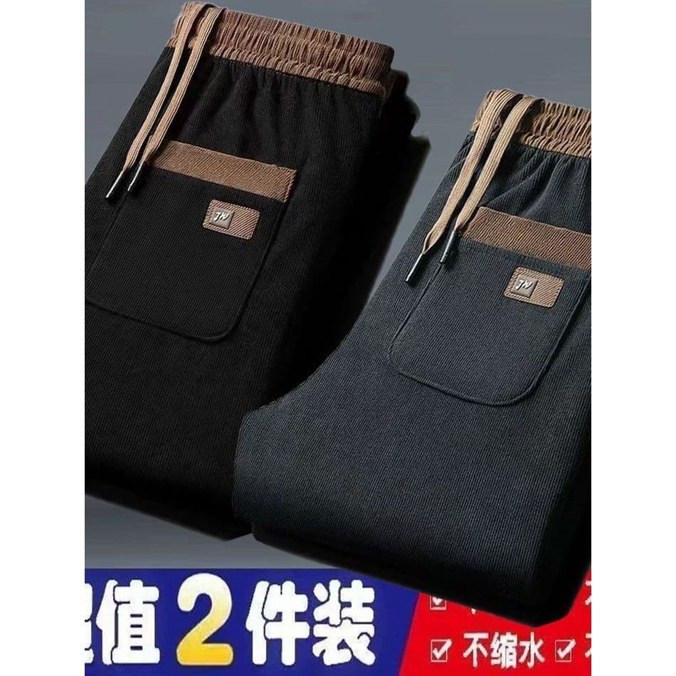 Calças de outono masculinas veludo novo estilo solto calças esportivas trabalho resistente ao desgaste engrossado