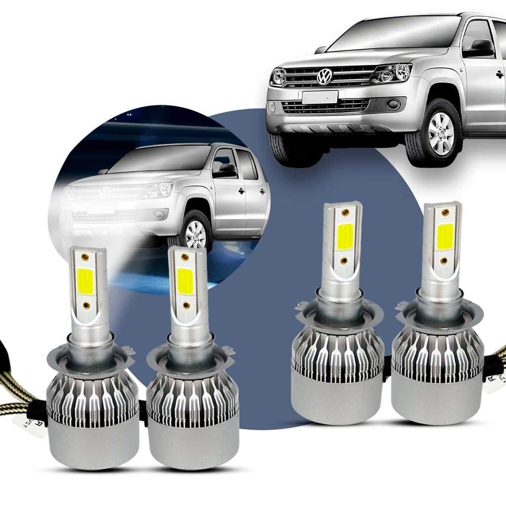 Super LED  Farol Alto Baixo Refletor Duplo VW Amarok 6000K 30000h