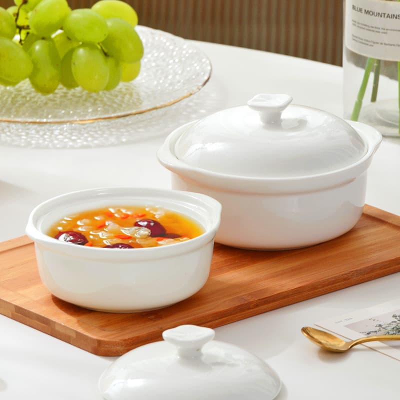 Bone China One Servindo Sopa Ensopado Sopa Ensopado Ninho de Pássaro com Tampa À Prova de Água Copo de Ensopado de Ovo C