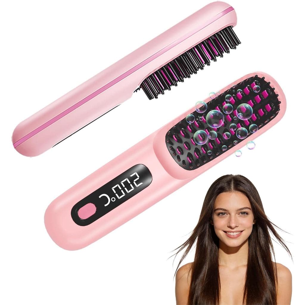 Go Brush Pro 2026, Escovas Alisadoras Portáteis para Viagem, com Display de Temperatura LCD, Aquecimento Rápido, Escovas