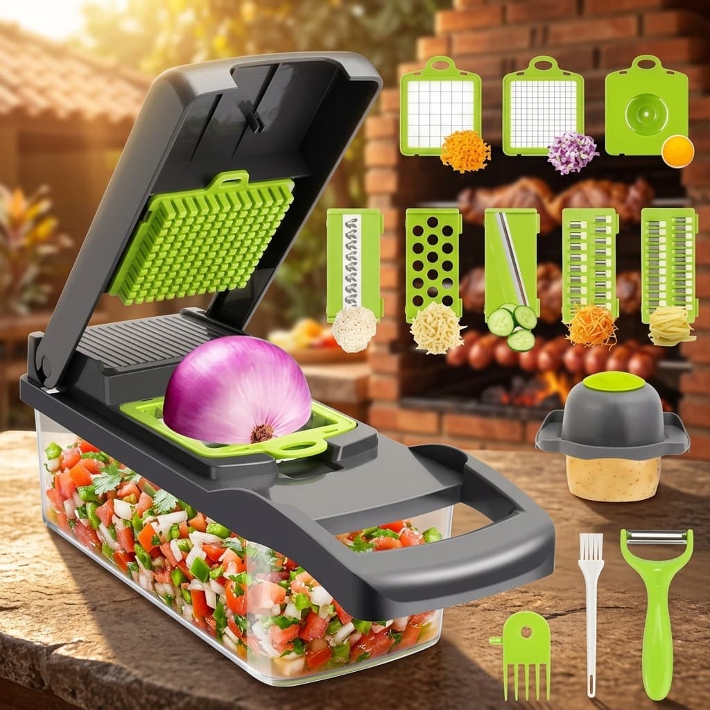 Mandoline Slicer 16 em 1 Fatiador De Alimentos Multifuncional Moedor Picador De Salada Profissional