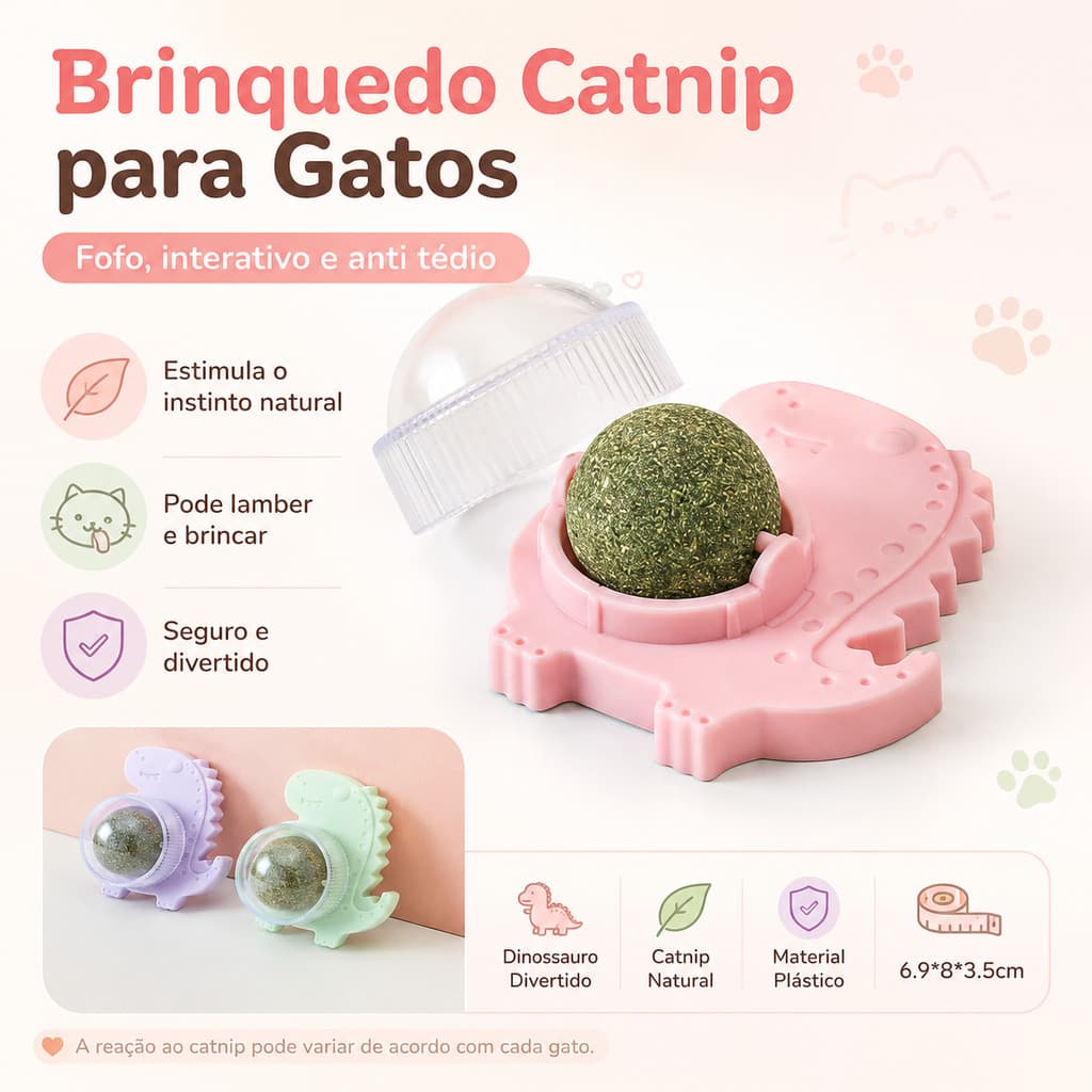 Brinquedo Catnip Para Gatos Mordedor Dinossauro Erva de Gato Interativo Anti Tédio Cores Sortidas