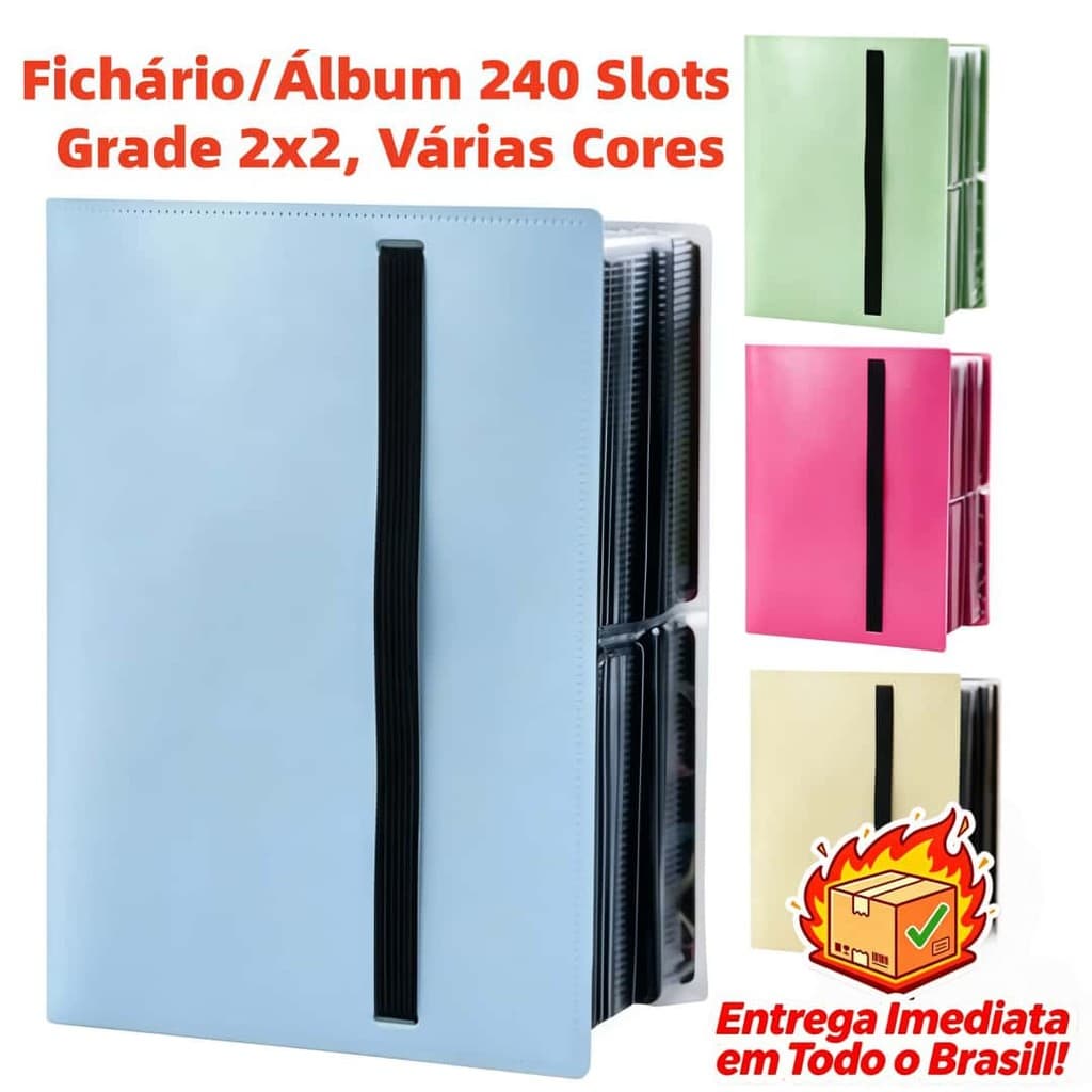 Fichário/Álbum 240 Cartas – Organize e Proteja Pokémon, TCG,Yu-Gi-Oh, Magic – Presente Infantil