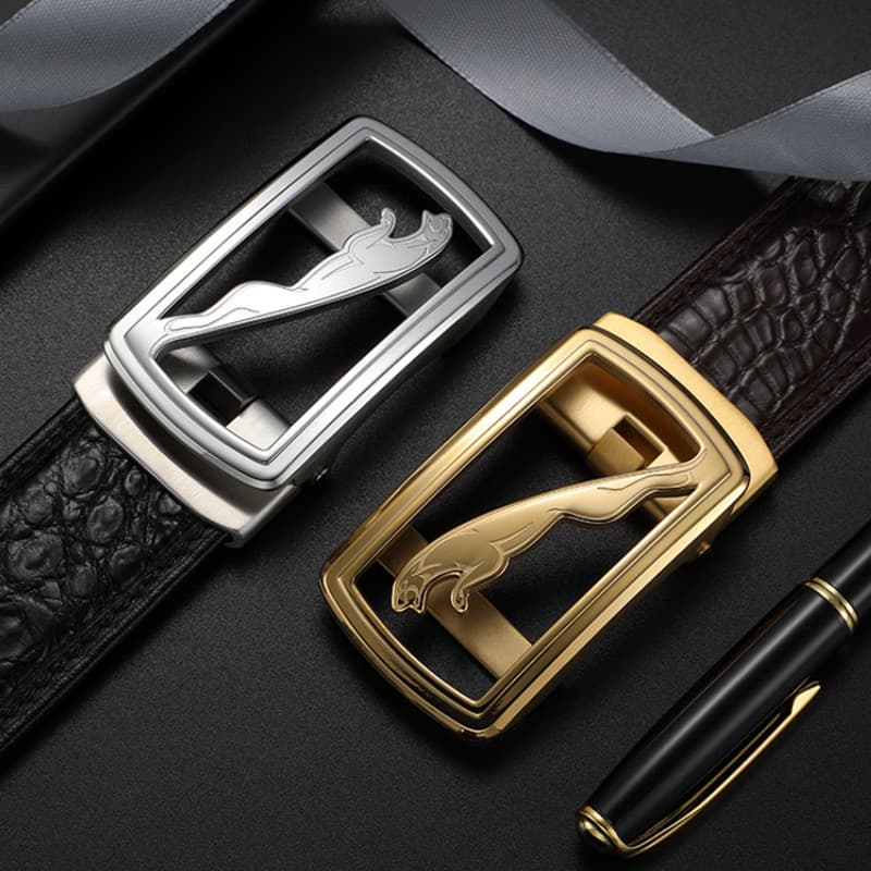 Paul Messide couro de crocodilo estilo britânico cinto masculino fivela automática terno cinto High-End negócios jovens